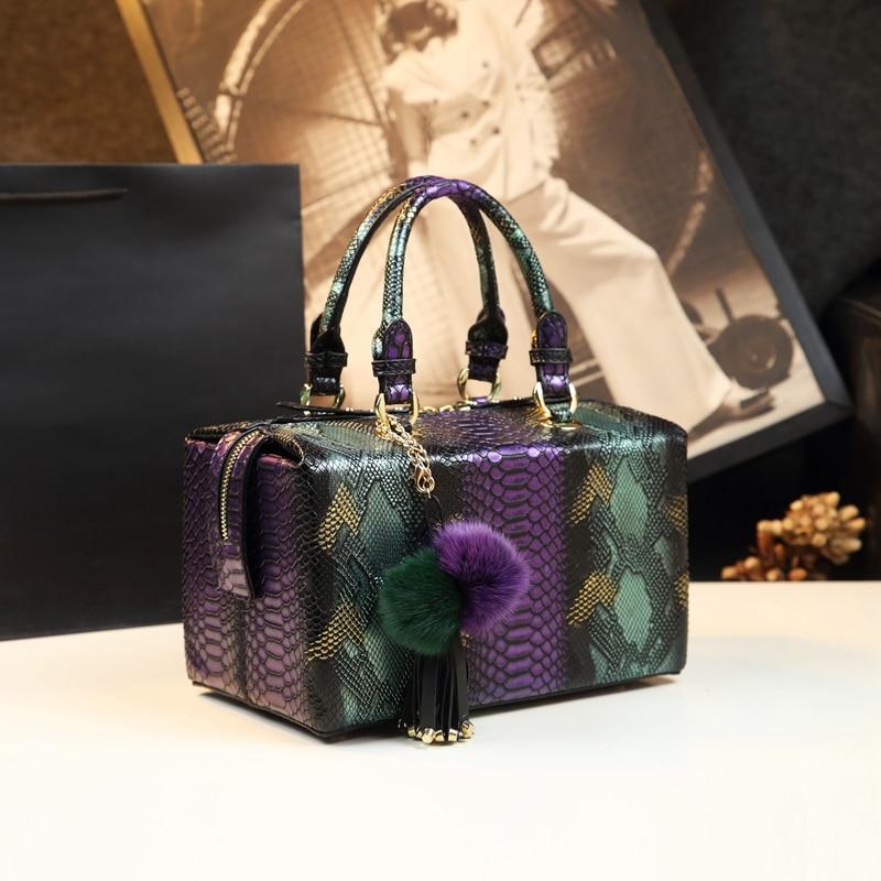 Genuine Leather Shoulder Bag with Signature Detail