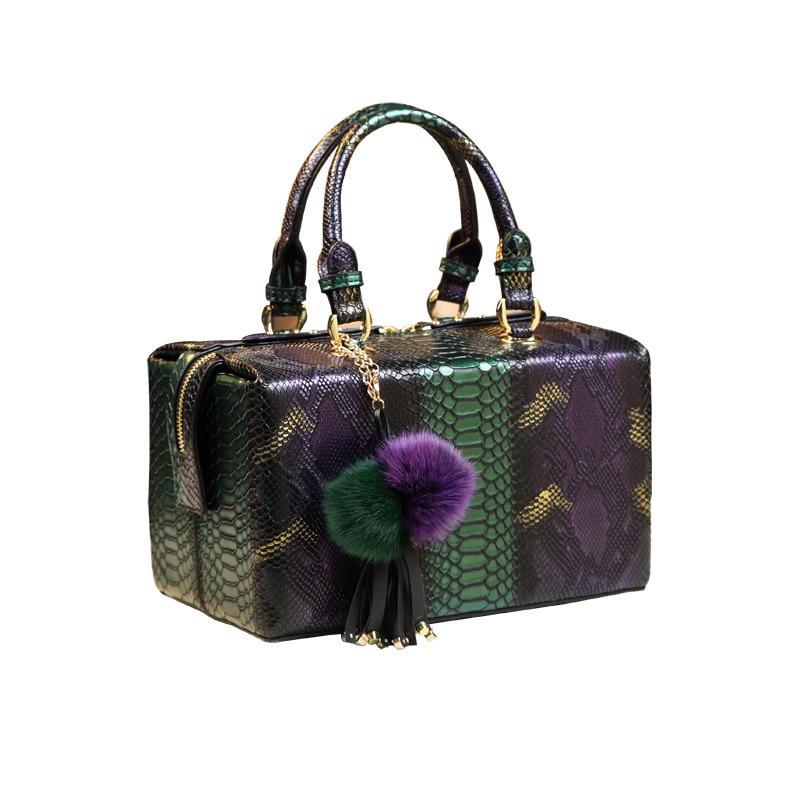 Genuine Leather Shoulder Bag with Signature Detail