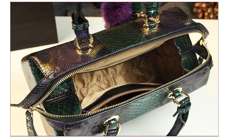 Genuine Leather Shoulder Bag with Signature Detail