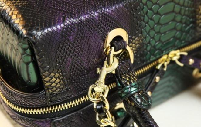 Genuine Leather Shoulder Bag with Signature Detail