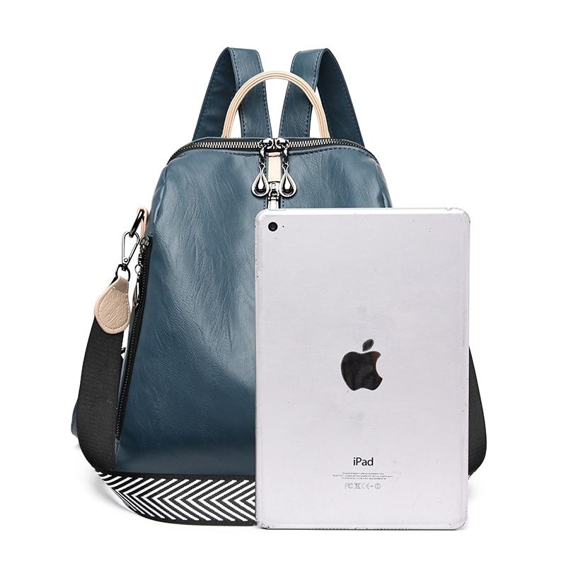 Leather Backpack with Anti-Theft Detail