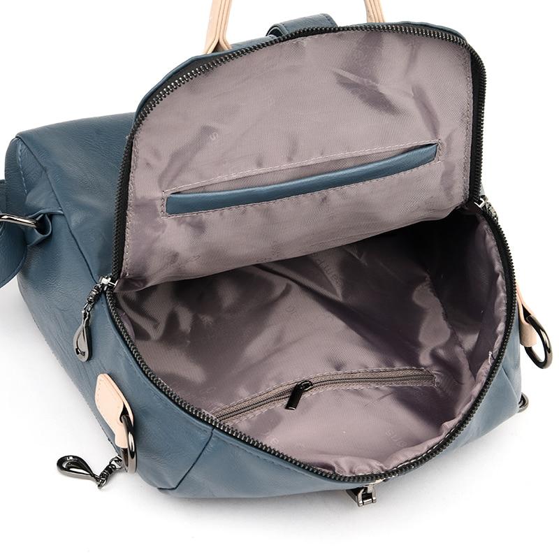 Leather Backpack with Anti-Theft Detail