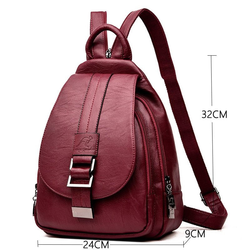 Genuine Leather Backpack with Essential Detail