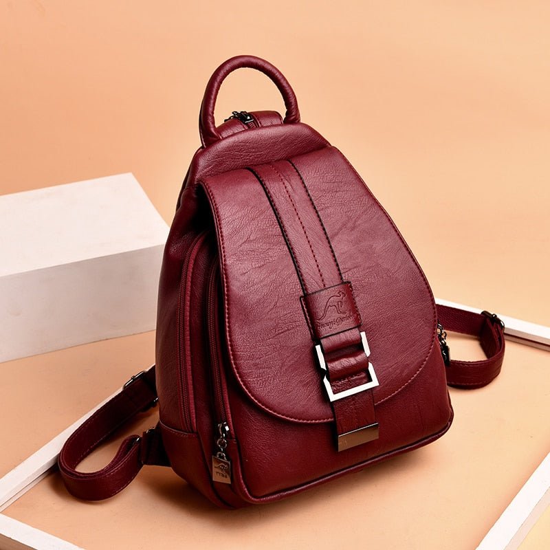 Genuine Leather Backpack with Essential Detail