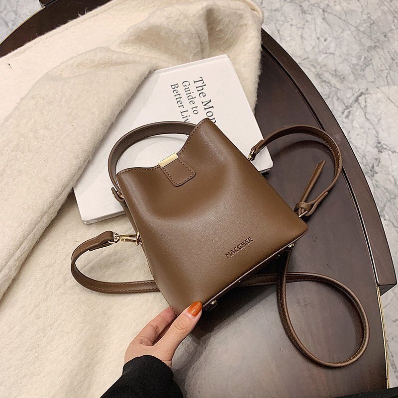 Leather Phone Bag with Structured Detail
