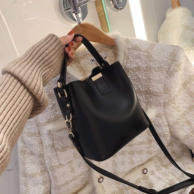 Leather Phone Bag with Structured Detail