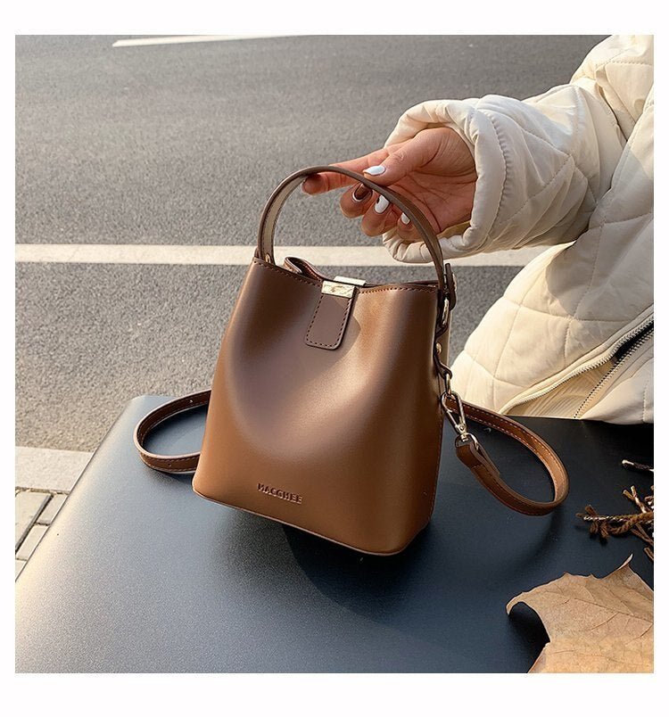 Leather Phone Bag with Structured Detail