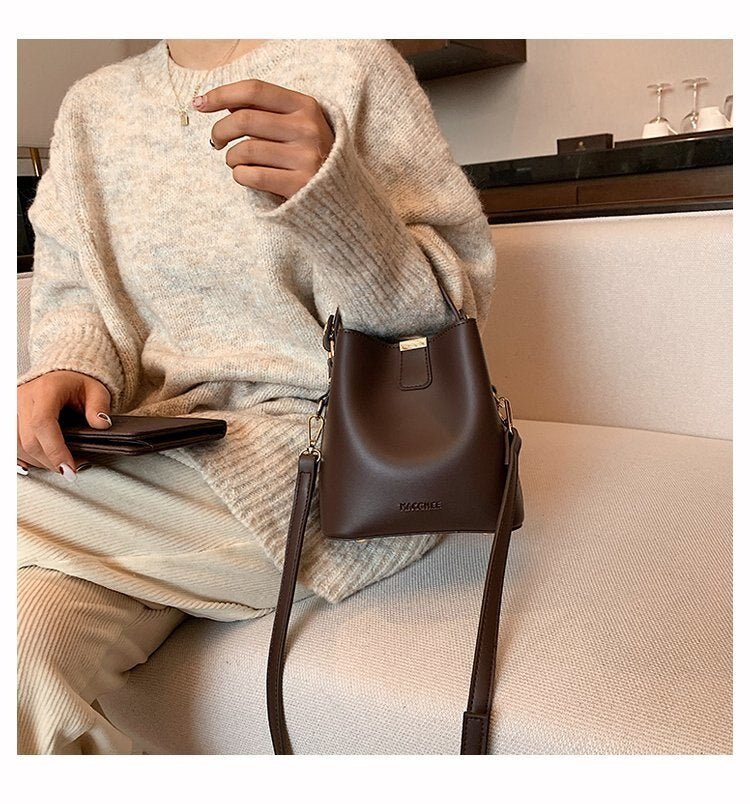 Leather Phone Bag with Structured Detail