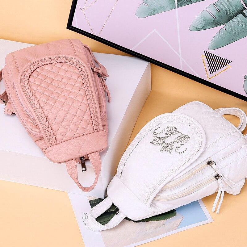 Genuine Leather Backpack with Signature Detail