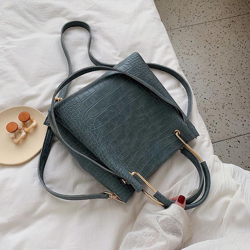 Sculpted Leather Bucket Bag