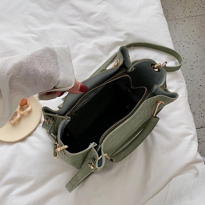 Sculpted Leather Bucket Bag