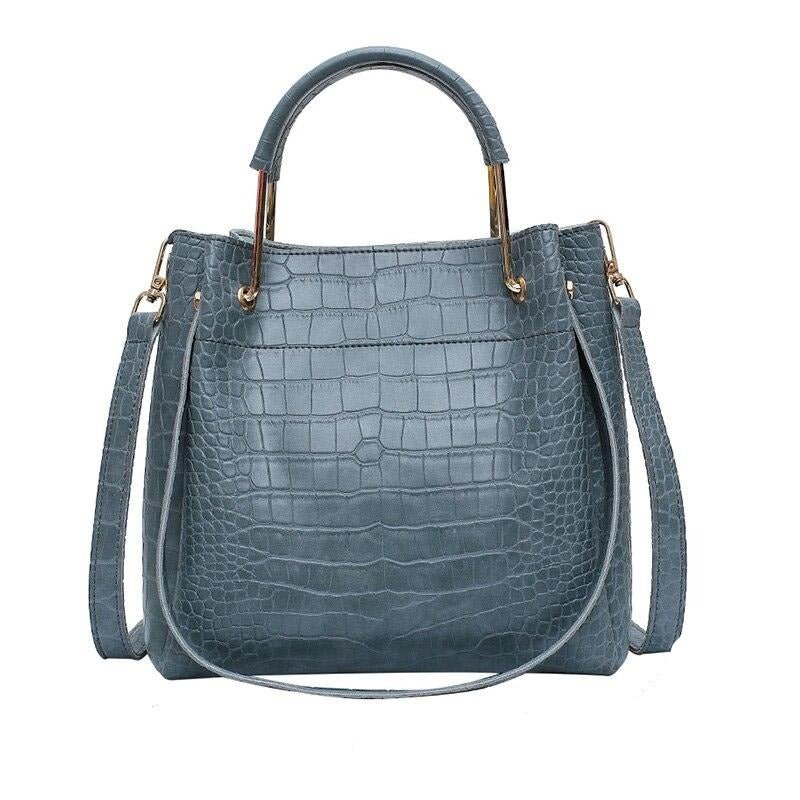 Sculpted Leather Bucket Bag