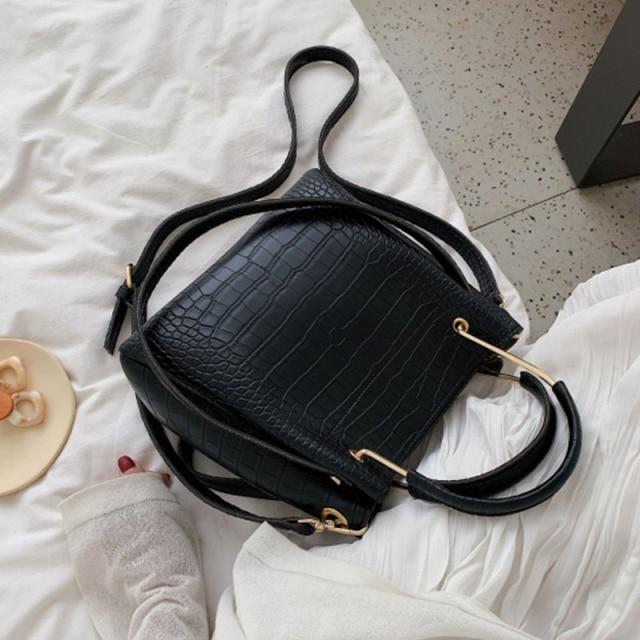 Sculpted Leather Bucket Bag