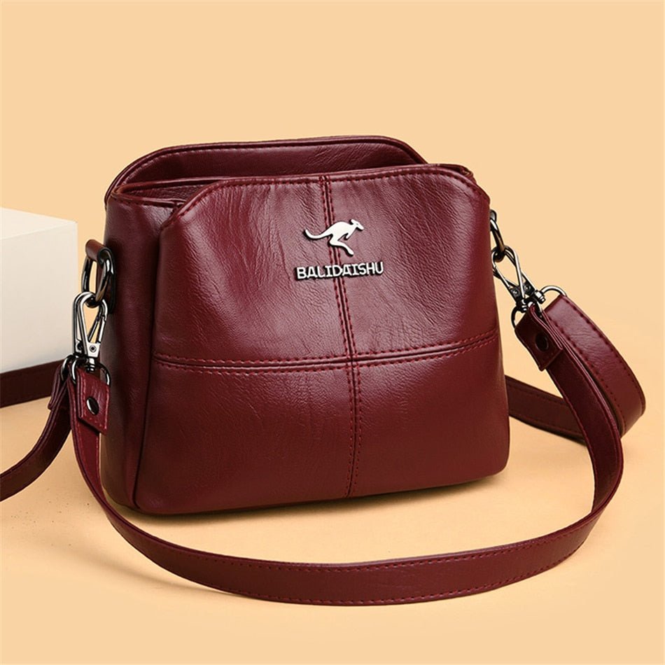 PU Leather Shoulder Bag with Statement Detail