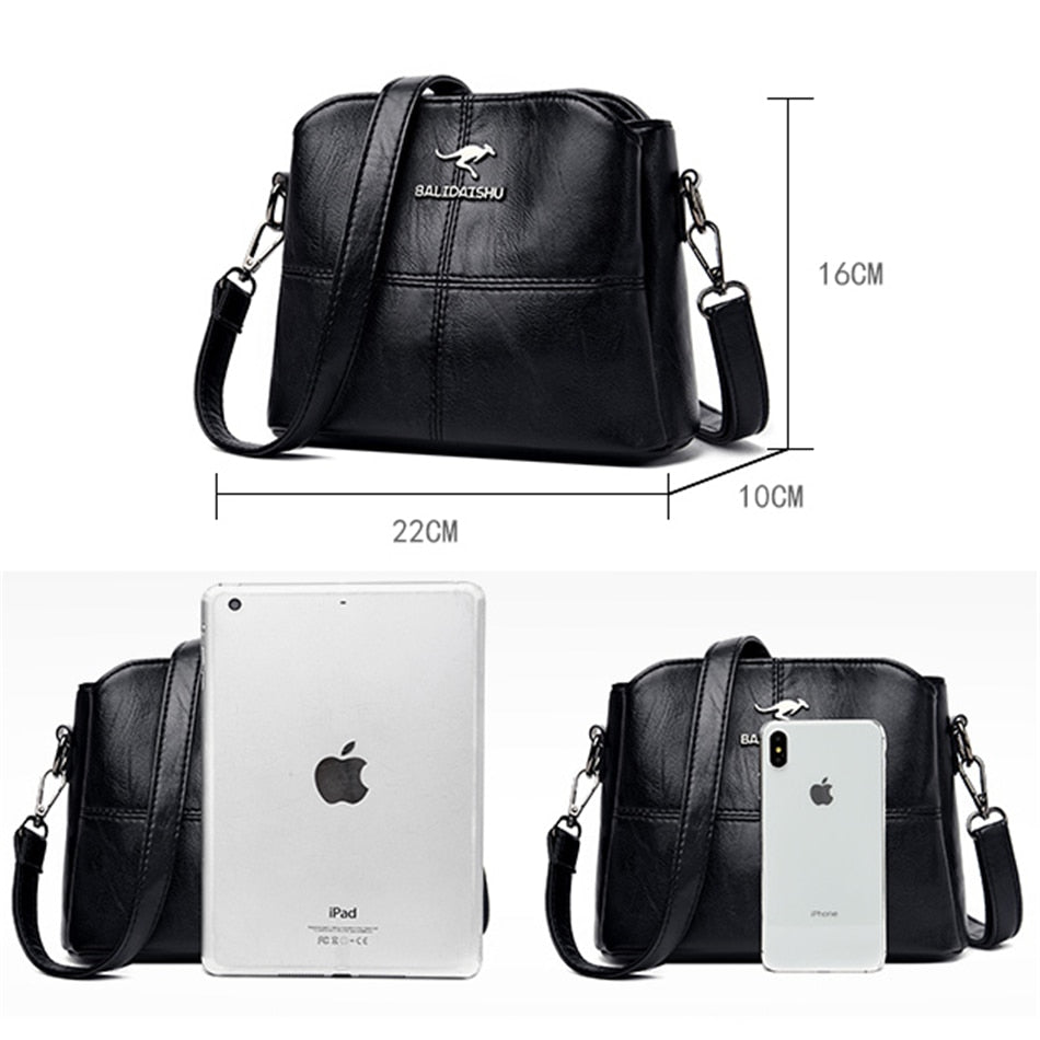 PU Leather Shoulder Bag with Statement Detail