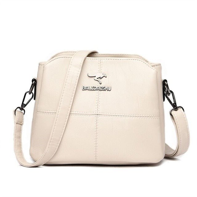 PU Leather Shoulder Bag with Statement Detail