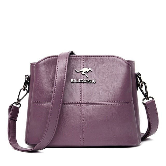 PU Leather Shoulder Bag with Statement Detail