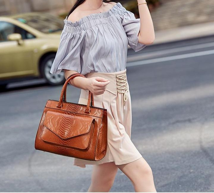 Leather Phone Bag with Streamlined Detail