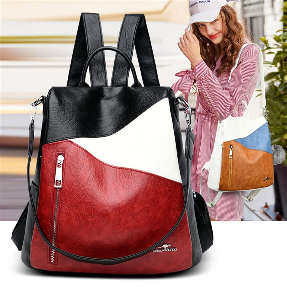 Anti-Theft PU Leather Backpack