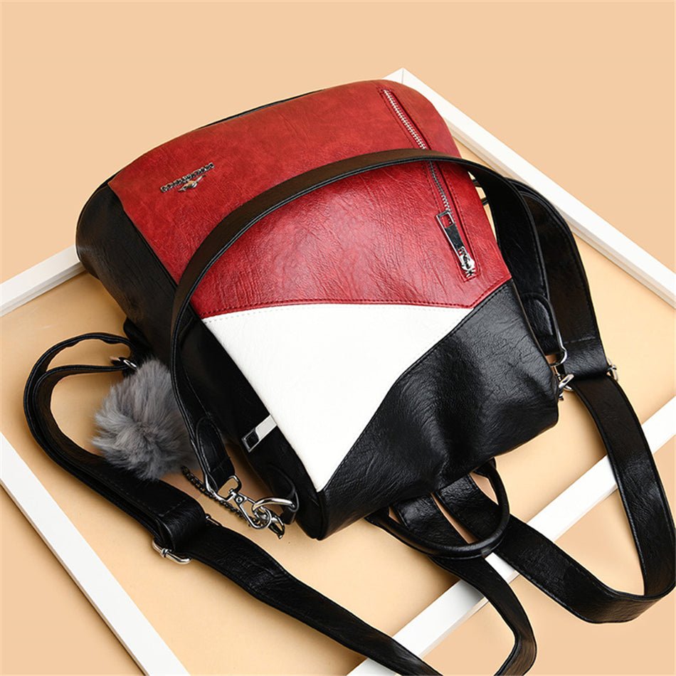 Anti-Theft PU Leather Backpack