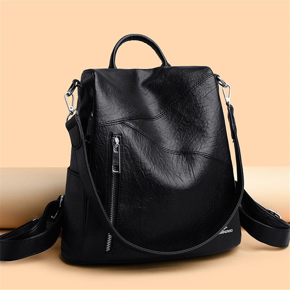 Anti-Theft PU Leather Backpack