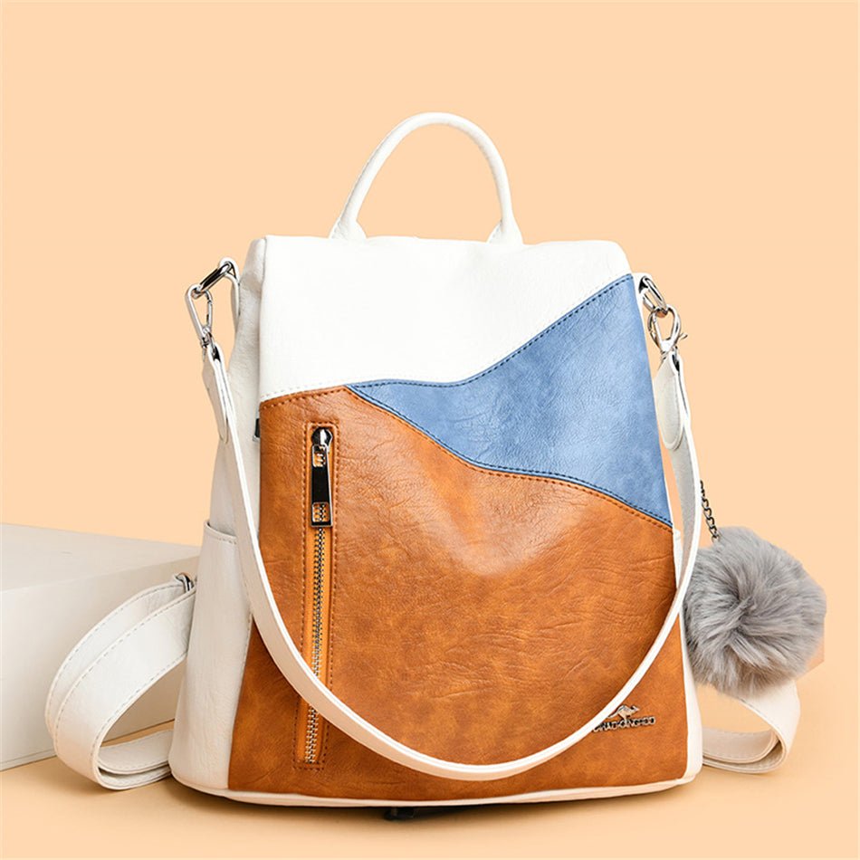 Anti-Theft PU Leather Backpack