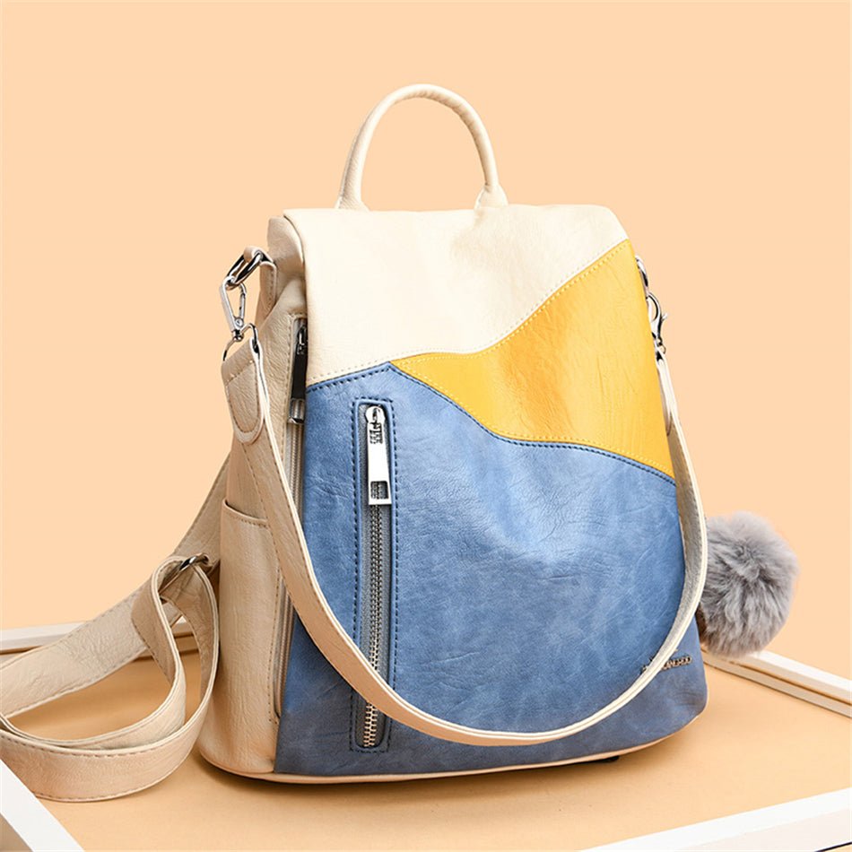 Anti-Theft PU Leather Backpack