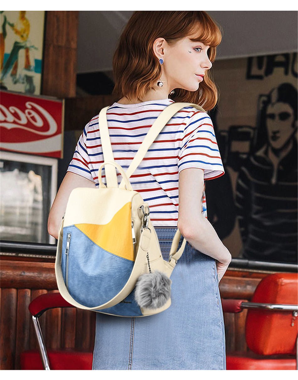 Anti-Theft PU Leather Backpack