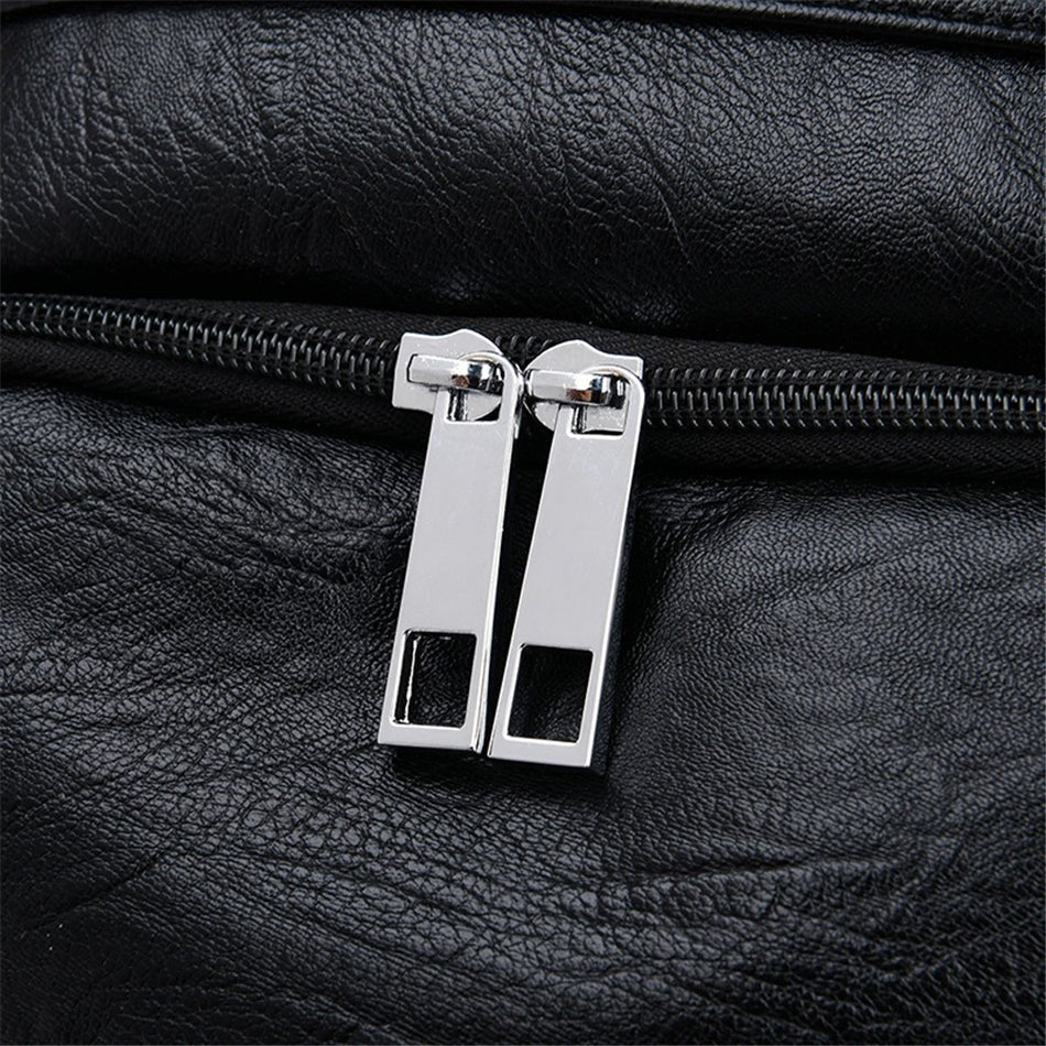Anti-Theft PU Leather Backpack
