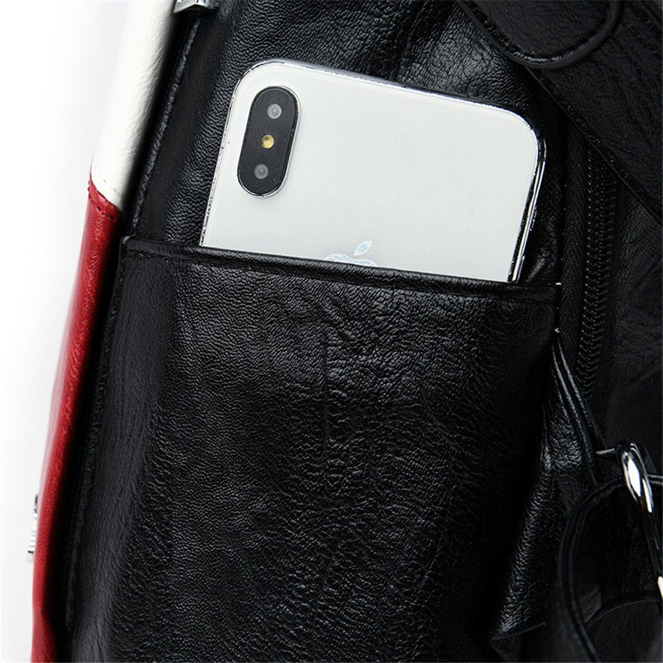 Anti-Theft PU Leather Backpack