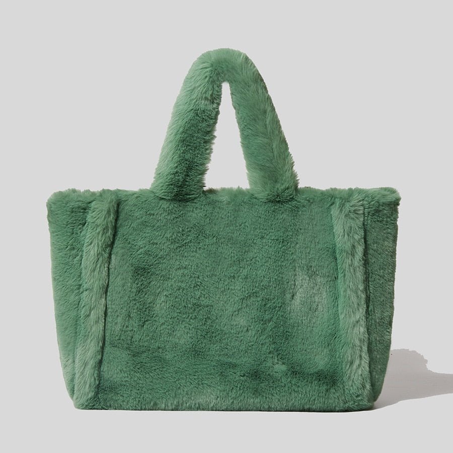 Modern Tote Bag in Faux Fur