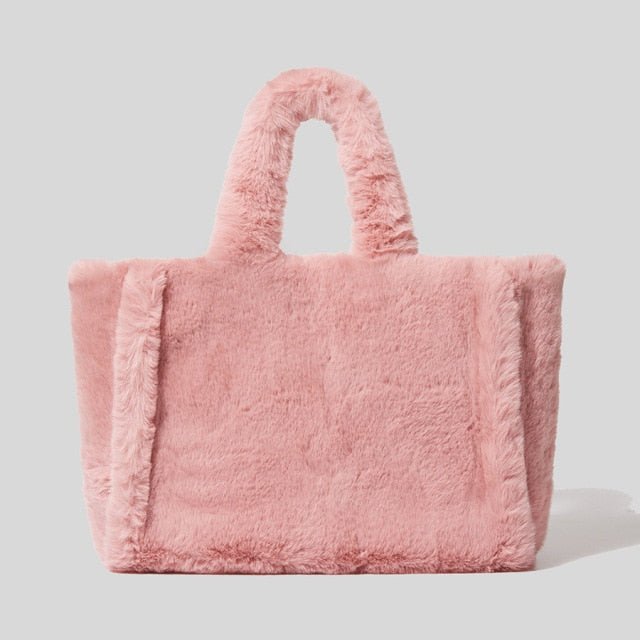 Modern Tote Bag in Faux Fur