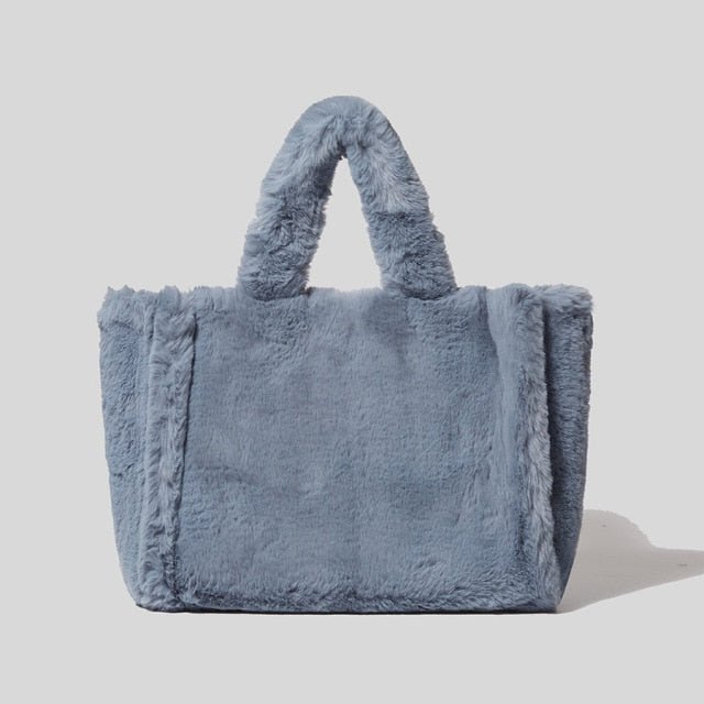 Modern Tote Bag in Faux Fur