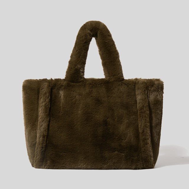 Modern Tote Bag in Faux Fur