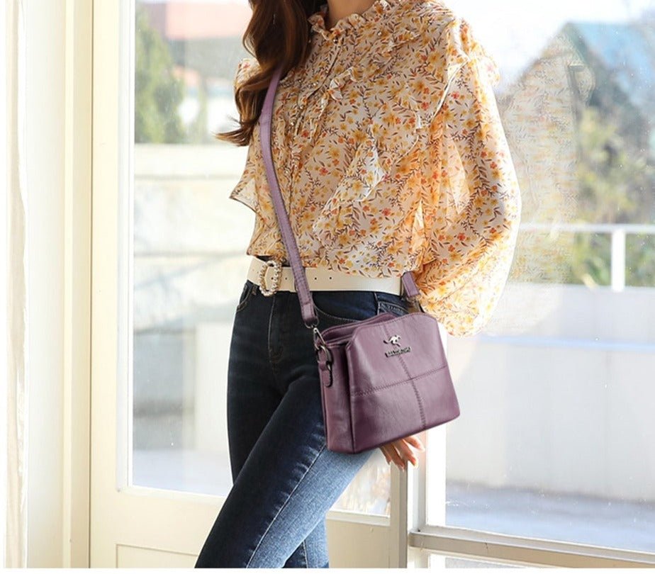 PU Leather Shoulder Bag with Statement Detail