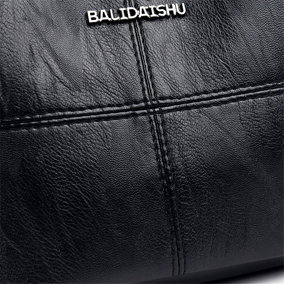 PU Leather Shoulder Bag with Statement Detail