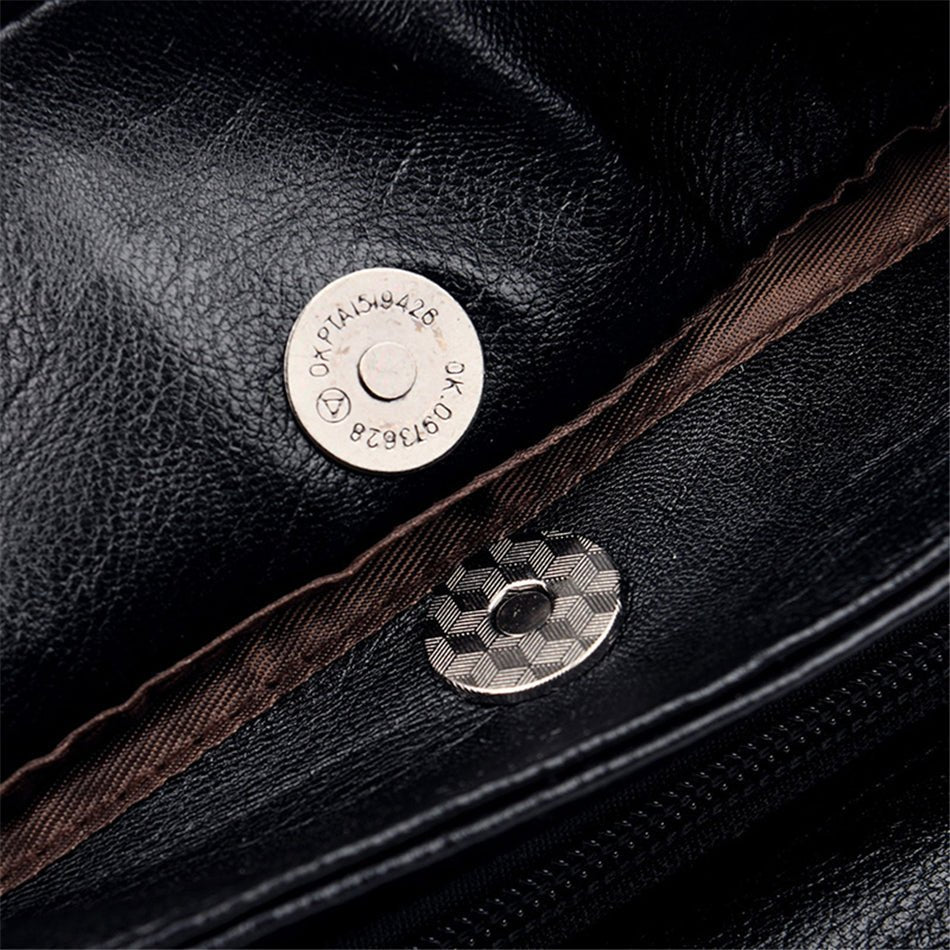 PU Leather Shoulder Bag with Statement Detail