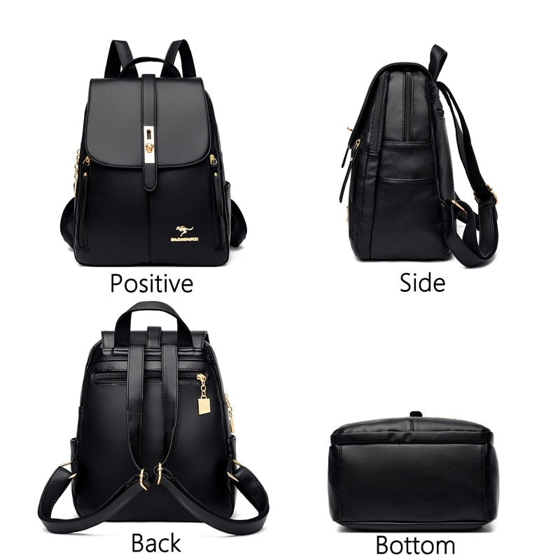 Polished Backpack in Leather