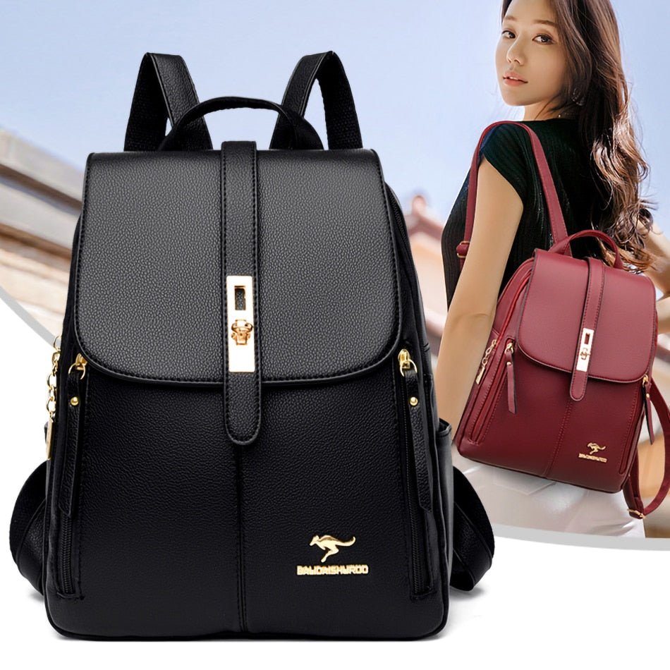 Polished Backpack in Leather