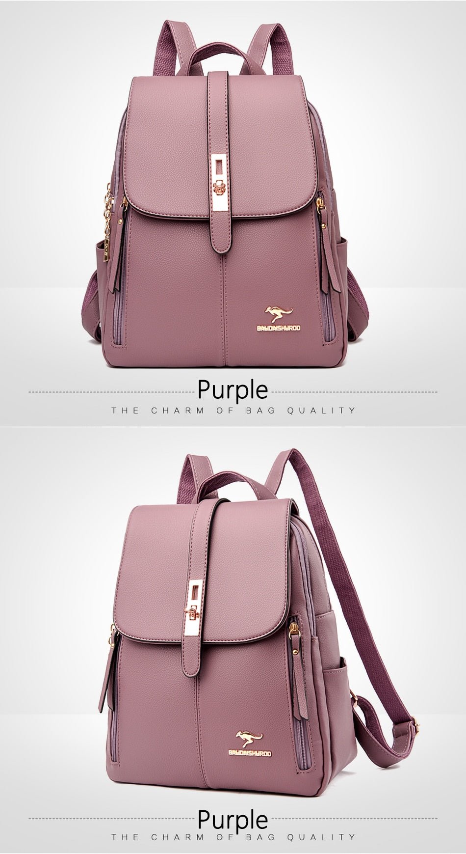 Polished Backpack in Leather