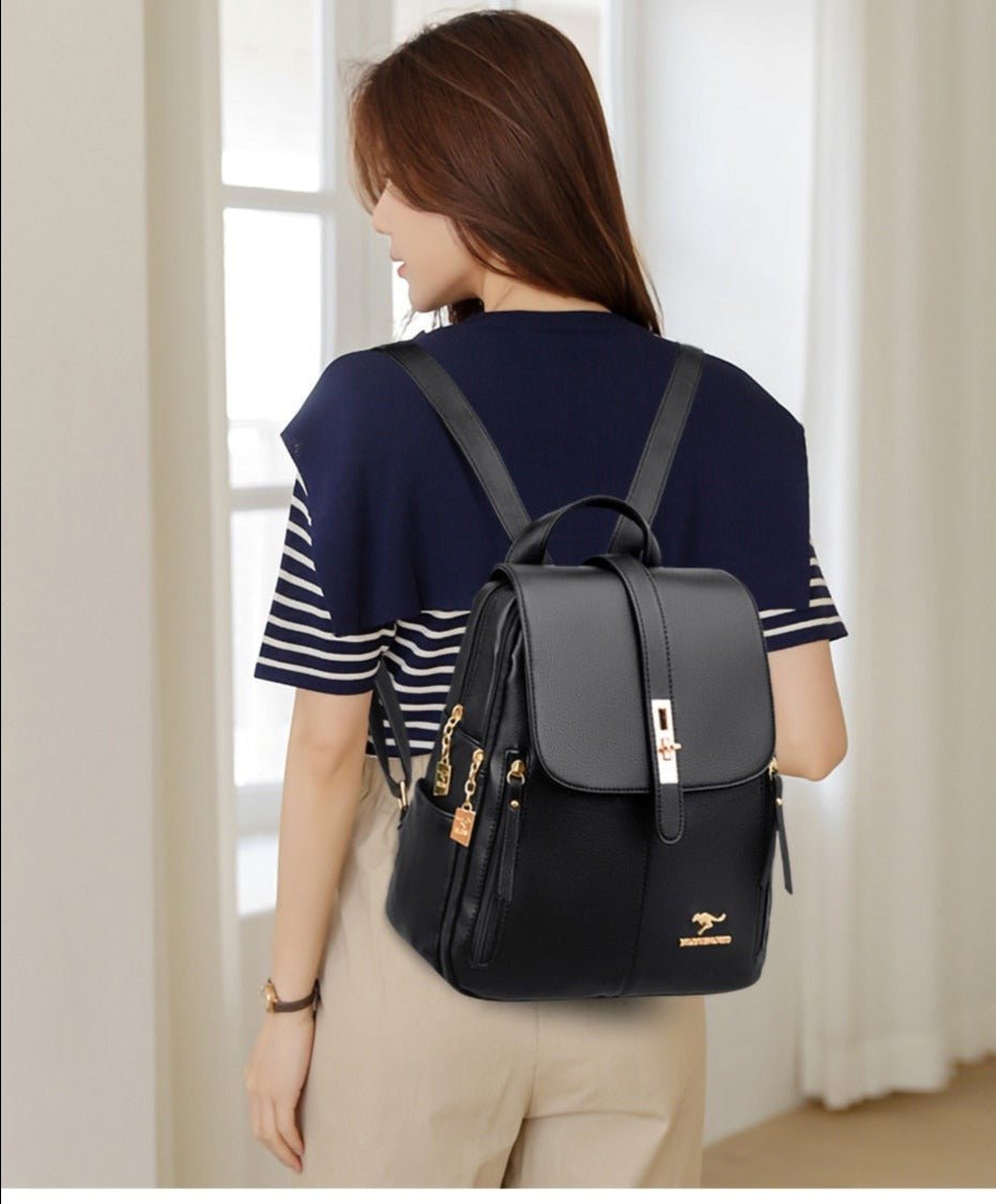 Polished Backpack in Leather