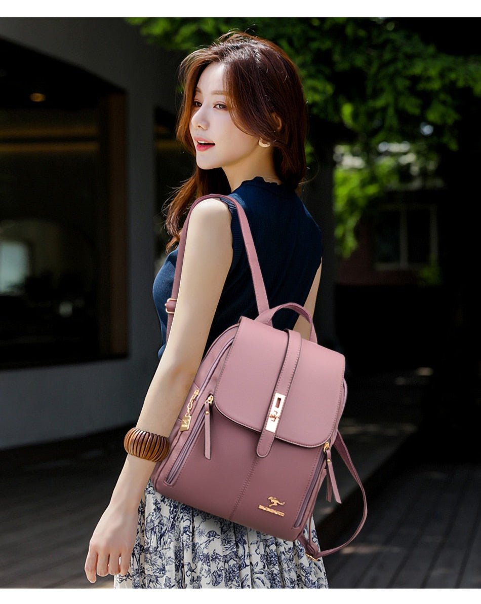 Polished Backpack in Leather