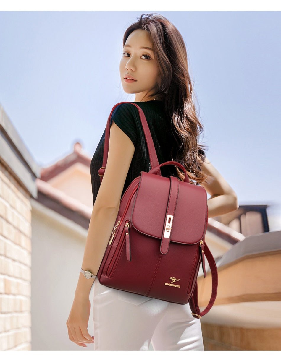 Polished Backpack in Leather