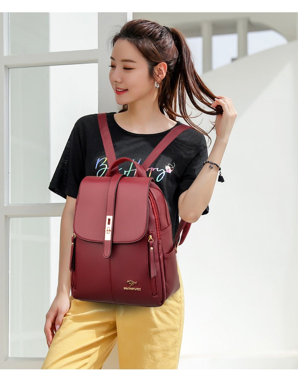 Polished Backpack in Leather