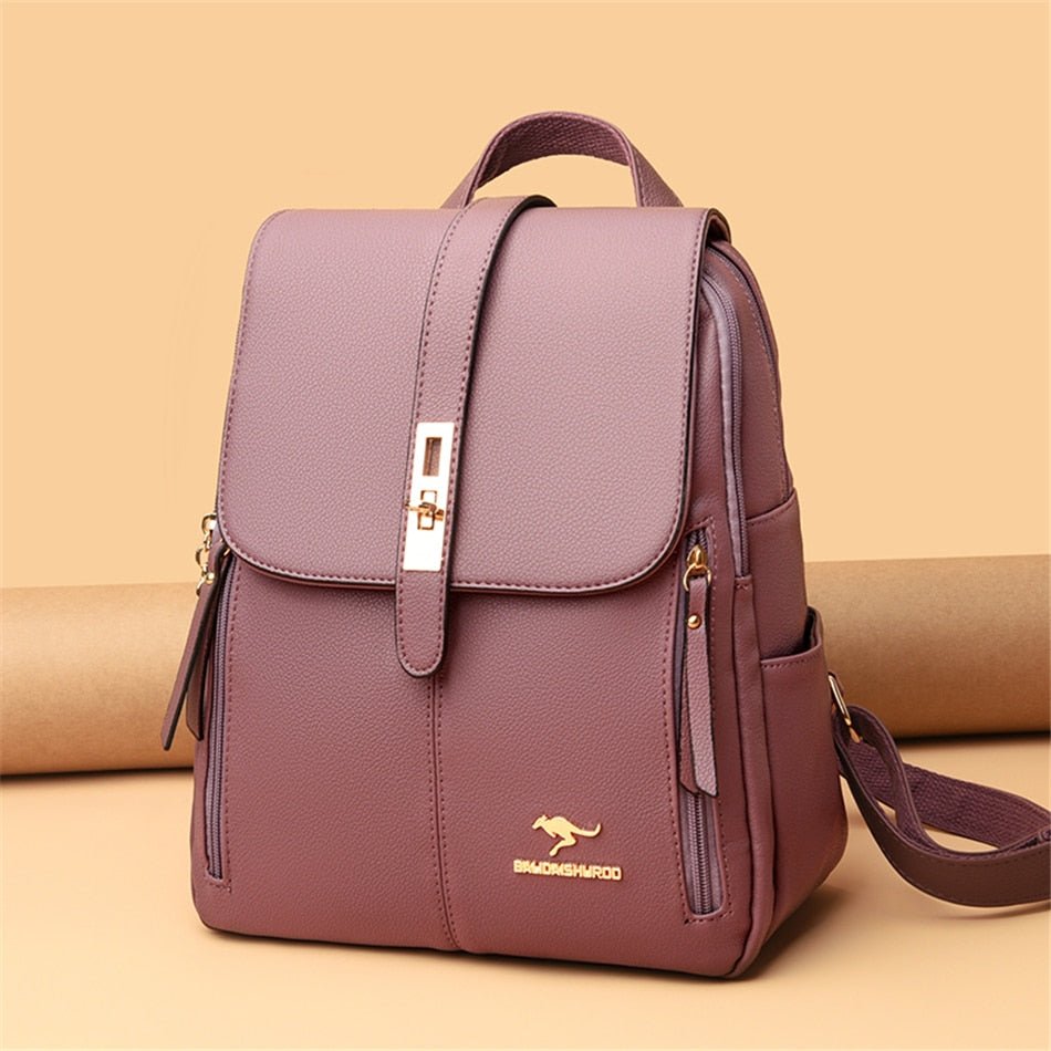 Polished Backpack in Leather