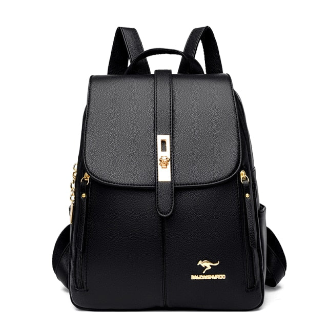 Polished Backpack in Leather