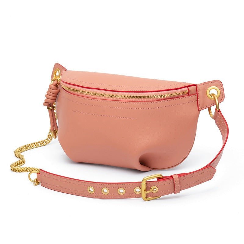 Genuine Leather Chest Bag with Statement Detail