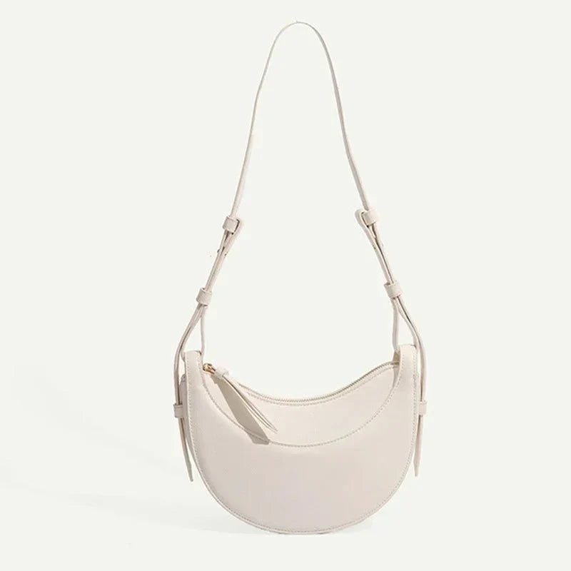 Sculpted Genuine Leather Hobo Bag