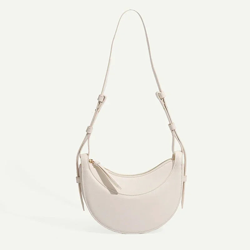 Sculpted Genuine Leather Hobo Bag
