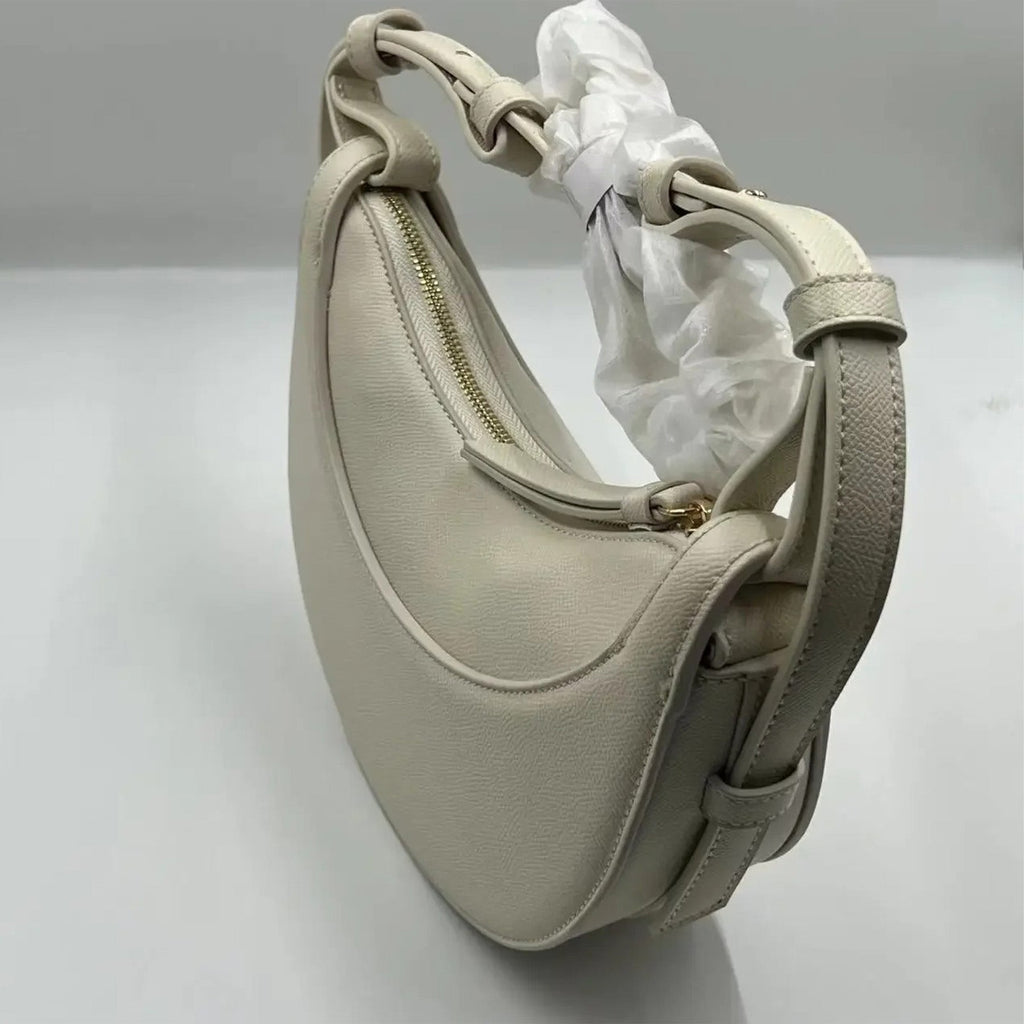 Sculpted Genuine Leather Hobo Bag